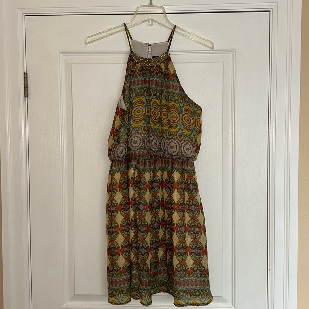 Floral high neck dress